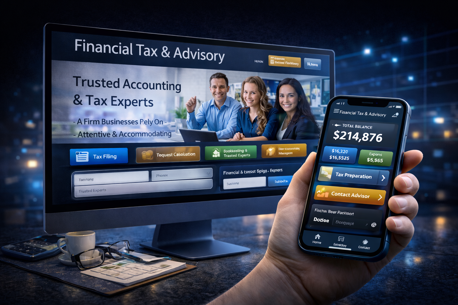 Financial app screen preview