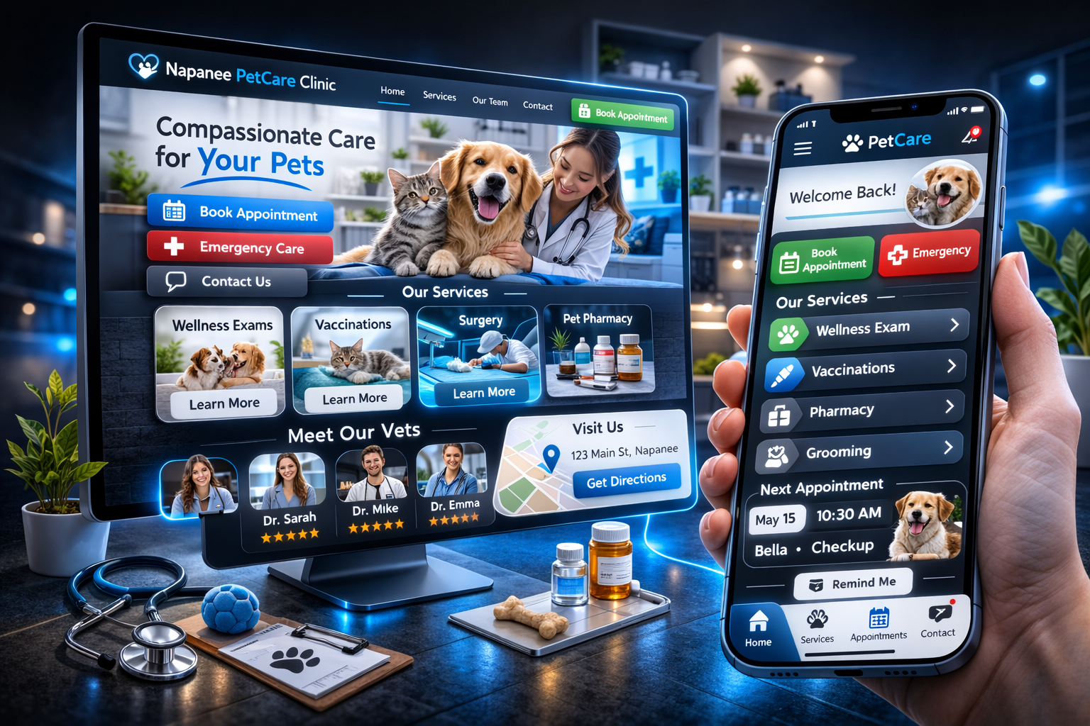 Pet app screen preview